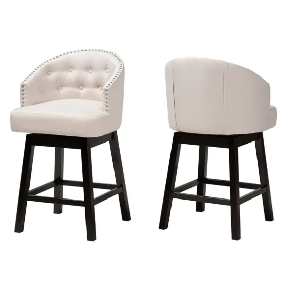 Tufted Seat Swivel Counter Stools, Set Of 2-Kirkland's Home Outlet