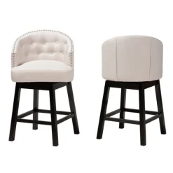 Tufted Seat Swivel Counter Stools, Set Of 2-Kirkland's Home Outlet