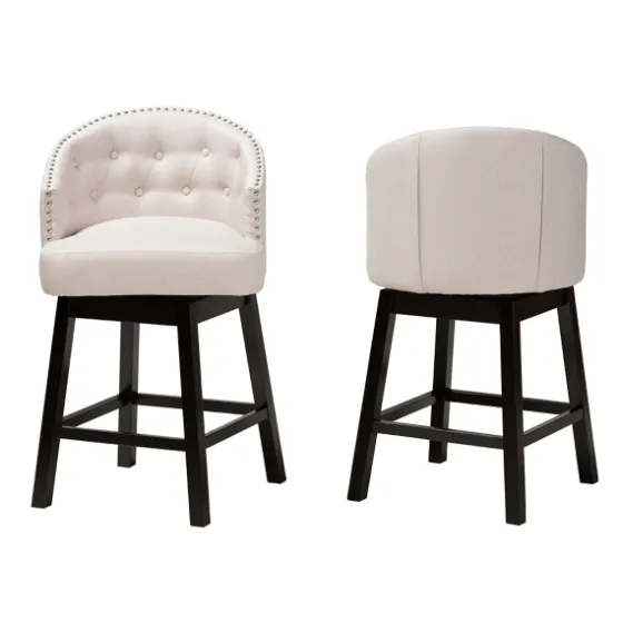 Tufted Seat Swivel Counter Stools, Set Of 2-Kirkland's Home Outlet