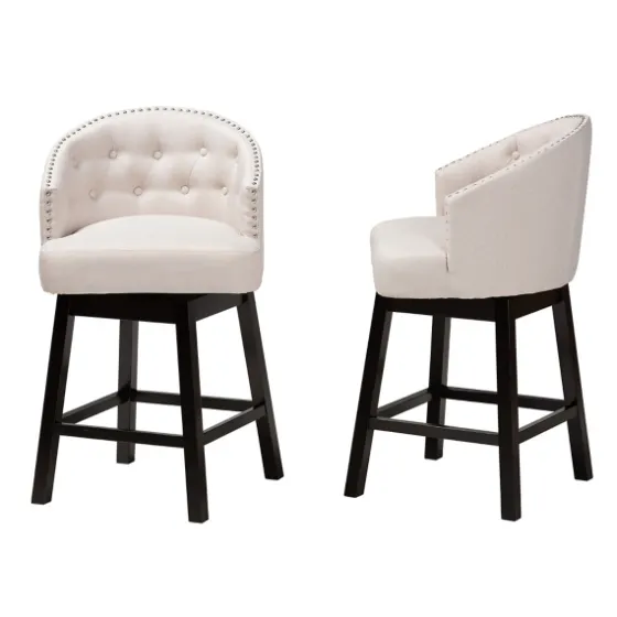 Tufted Seat Swivel Counter Stools, Set Of 2-Kirkland's Home Outlet