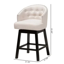 Tufted Seat Swivel Counter Stools, Set Of 2-Kirkland's Home Outlet