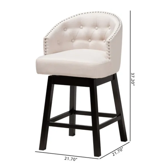 Tufted Seat Swivel Counter Stools, Set Of 2-Kirkland's Home Outlet
