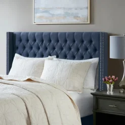 Tufted Upholstered Metal Leg Queen Headboard-Kirkland's Home Discount