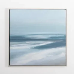 Turquoise Abstract Ocean Framed Canvas Art Print-Kirkland's Home Cheap