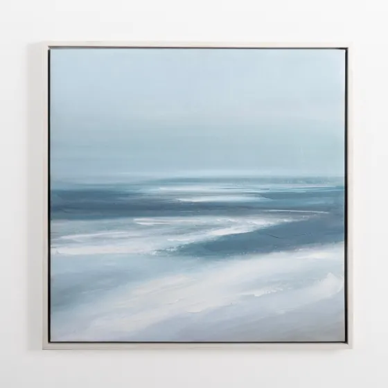 Turquoise Abstract Ocean Framed Canvas Art Print-Kirkland's Home Cheap