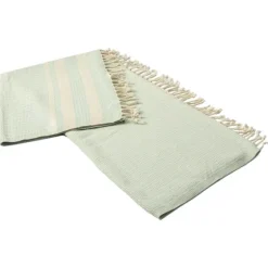 Turquoise And White Stripes Cotton Throw-Kirkland's Home Outlet