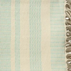 Turquoise And White Stripes Cotton Throw-Kirkland's Home Outlet