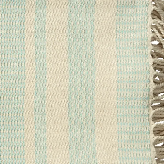Turquoise And White Stripes Cotton Throw-Kirkland's Home Outlet