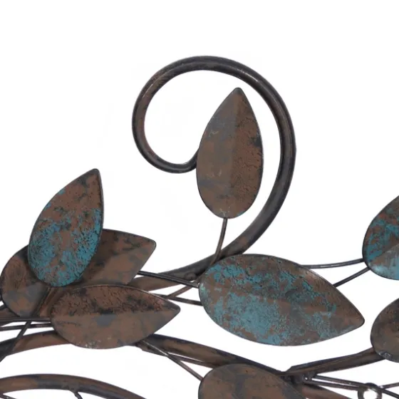 Turquoise Bronze Distressed Iron Vine Wall Plaque-Kirkland's Home Cheap