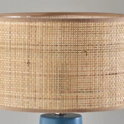 Turquoise Ceramic & Rat Shade Table Lamp-Kirkland's Home Best Sale
