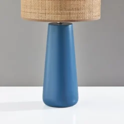 Turquoise Ceramic & Rat Shade Table Lamp-Kirkland's Home Best Sale