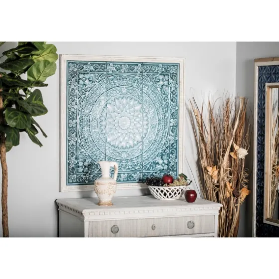 Turquoise Iron Floral Scrollwork Wall Plaque-Kirkland's Home Best