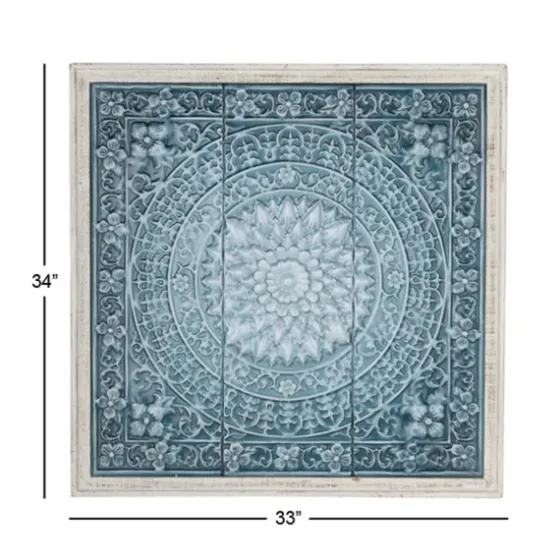 Turquoise Iron Floral Scrollwork Wall Plaque-Kirkland's Home Best