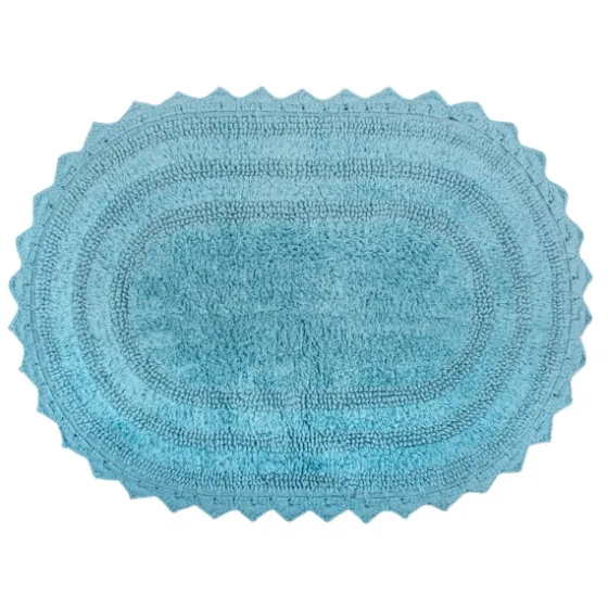 Turquoise Large Crochet Oval Bath Mat-Kirkland's Home Flash Sale