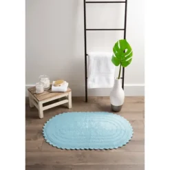 Turquoise Large Crochet Oval Bath Mat-Kirkland's Home Flash Sale