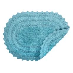 Turquoise Small Crochet Oval Bath Mat-Kirkland's Home Store