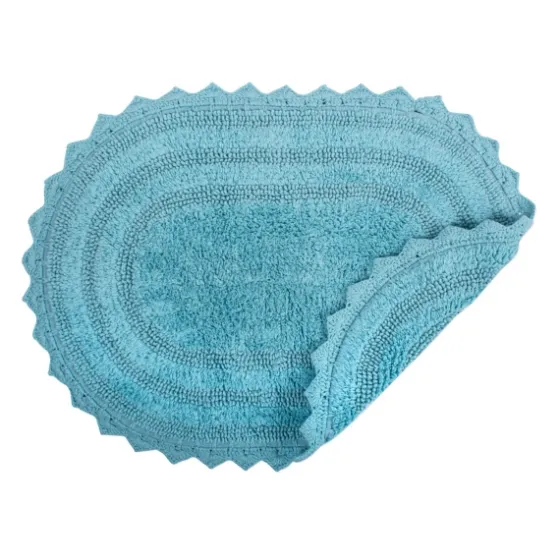 Turquoise Small Crochet Oval Bath Mat-Kirkland's Home Store
