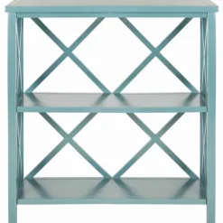 Turquoise Trellis Pine Wood Bookshelf-Kirkland's Home Best