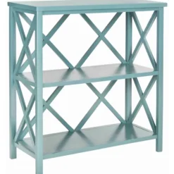 Turquoise Trellis Pine Wood Bookshelf-Kirkland's Home Best