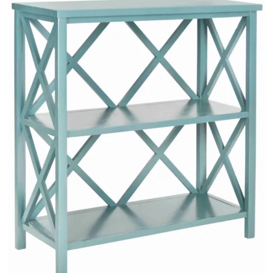 Turquoise Trellis Pine Wood Bookshelf-Kirkland's Home Best