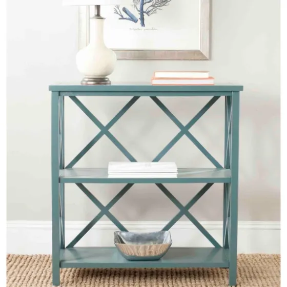 Turquoise Trellis Pine Wood Bookshelf-Kirkland's Home Best