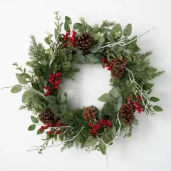 Twigs And Winter Foliage Pine Berry Wreath-Kirkland's Home New