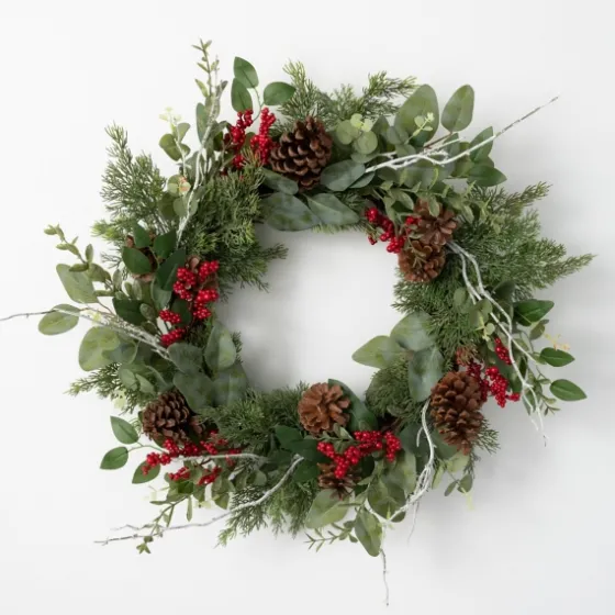 Twigs And Winter Foliage Pine Berry Wreath-Kirkland's Home New