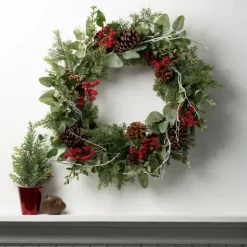 Twigs And Winter Foliage Pine Berry Wreath-Kirkland's Home New