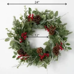 Twigs And Winter Foliage Pine Berry Wreath-Kirkland's Home New