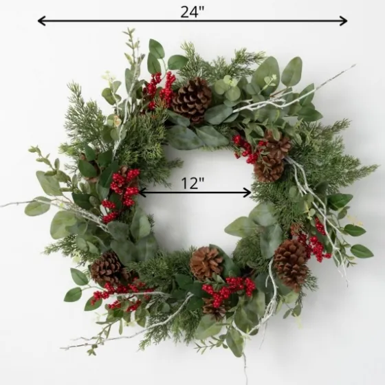 Twigs And Winter Foliage Pine Berry Wreath-Kirkland's Home New