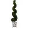 Twisted Boxwood Topiary In White Pot-Kirkland's Home Discount
