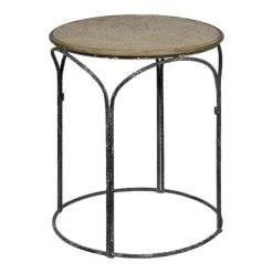Twisted Metal Leg Rattan Top Accent Table-Kirkland's Home Flash Sale