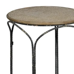 Twisted Metal Leg Rattan Top Accent Table-Kirkland's Home Flash Sale