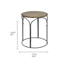 Twisted Metal Leg Rattan Top Accent Table-Kirkland's Home Flash Sale