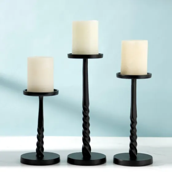 Twisted Metal Pillar Candle Holder, 8 In.-Kirkland's Home New