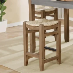 Twisted Seagrass And Wood Counter Stool-Kirkland's Home Store