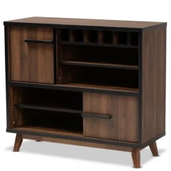 Two Tone Walnut Wood Wine Storage Cabinet-Kirkland's Home Best Sale