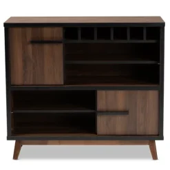 Two Tone Walnut Wood Wine Storage Cabinet-Kirkland's Home Best Sale