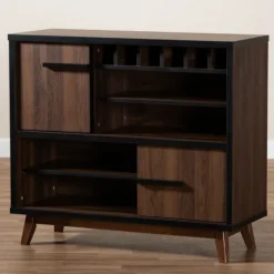 Two Tone Walnut Wood Wine Storage Cabinet-Kirkland's Home Best Sale
