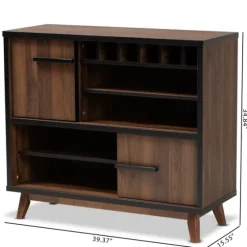 Two Tone Walnut Wood Wine Storage Cabinet-Kirkland's Home Best Sale