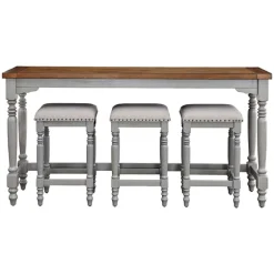 Two Tone Wood 4-Pc. Counter Table & Stool Set-Kirkland's Home New