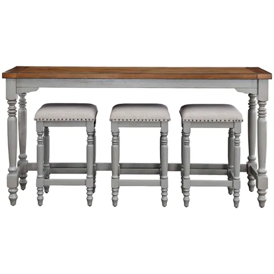 Two Tone Wood 4-Pc. Counter Table & Stool Set-Kirkland's Home New