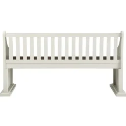 Two-Tone Dark Oak And Ivory High Back Wooden Bench-Kirkland's Home Fashion