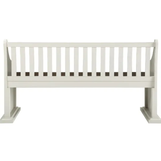 Two-Tone Dark Oak And Ivory High Back Wooden Bench-Kirkland's Home Fashion