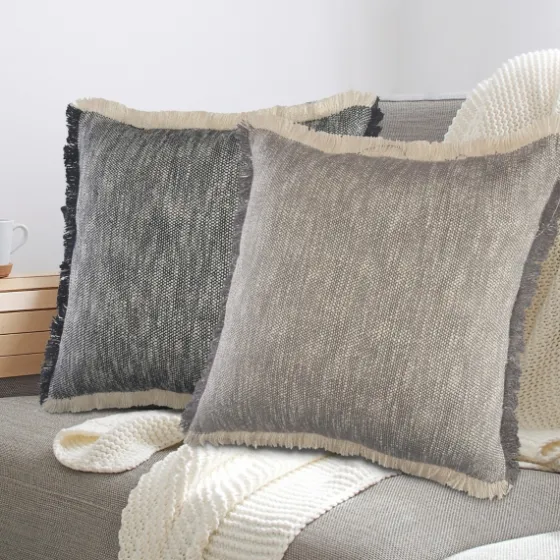 Two-Tone Gray Woven Accent Pillow-Kirkland's Home Discount