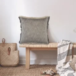 Two-Tone Gray Woven Accent Pillow-Kirkland's Home Discount