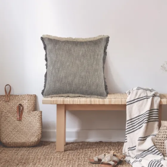 Two-Tone Gray Woven Accent Pillow-Kirkland's Home Discount