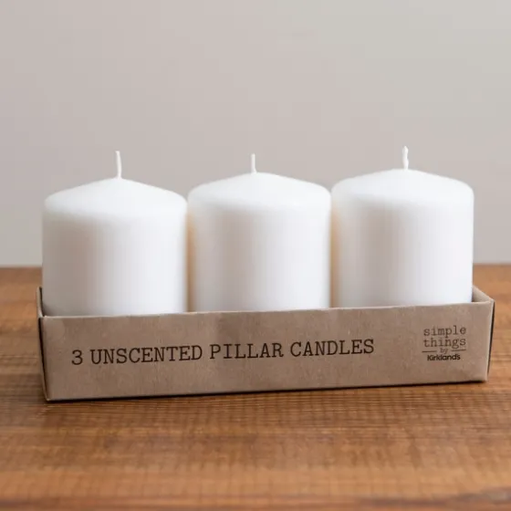 Unscented Pillar Candles, Set Of 3-Kirkland's Home Fashion