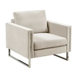 Upholstered And Chrome Accent Chair-Kirkland's Home Sale