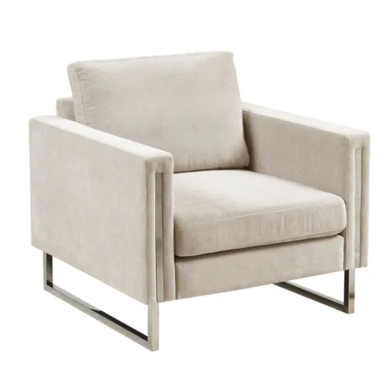 Upholstered And Chrome Accent Chair-Kirkland's Home Sale